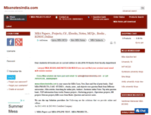 Tablet Screenshot of mbanotesindia.com